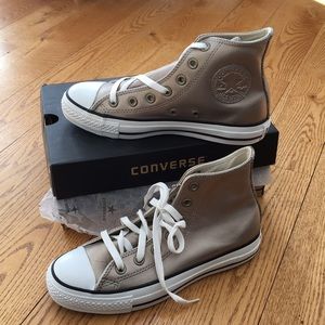 Converse High Tops Women’s Shoes, Gold Metallic